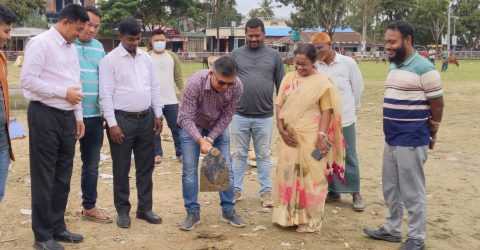 বাঘাইছড়িতে শুরু হয়েছে শেখ রাসেল মিনি স্টেডিয়ামের নির্মাণ কাজ